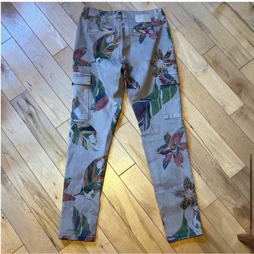 Desigual Camoflower Cargo Trousers beige floral print size 38 - Picture 8 of 12